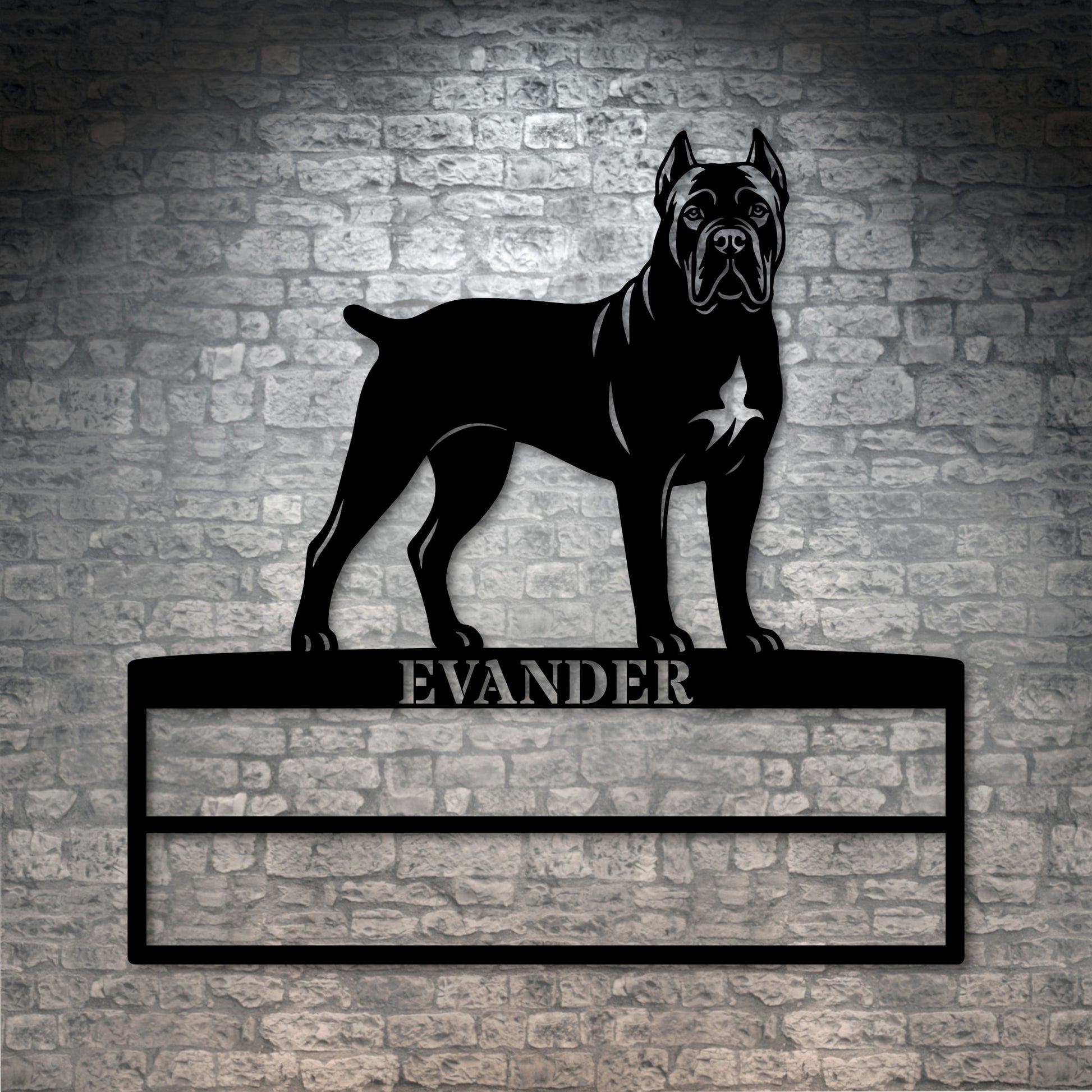 Personalized Cane Corso Rosette Name Metal Sign. Custom Dog Champion Ribbon Display