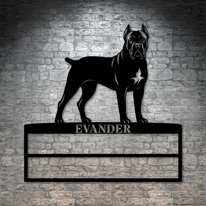 Personalized Cane Corso Rosette Name Metal Sign. Custom Dog Champion Ribbon Display