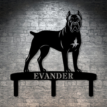 Personalized Cane Corso Garden Metal Sign With Stakes. Custom Dog Plaque Name Gift
