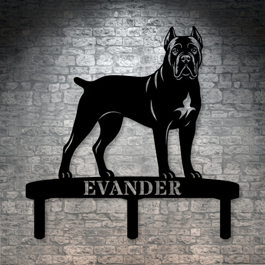 Personalized Cane Corso Garden Metal Sign With Stakes. Custom Dog Plaque Name Gift