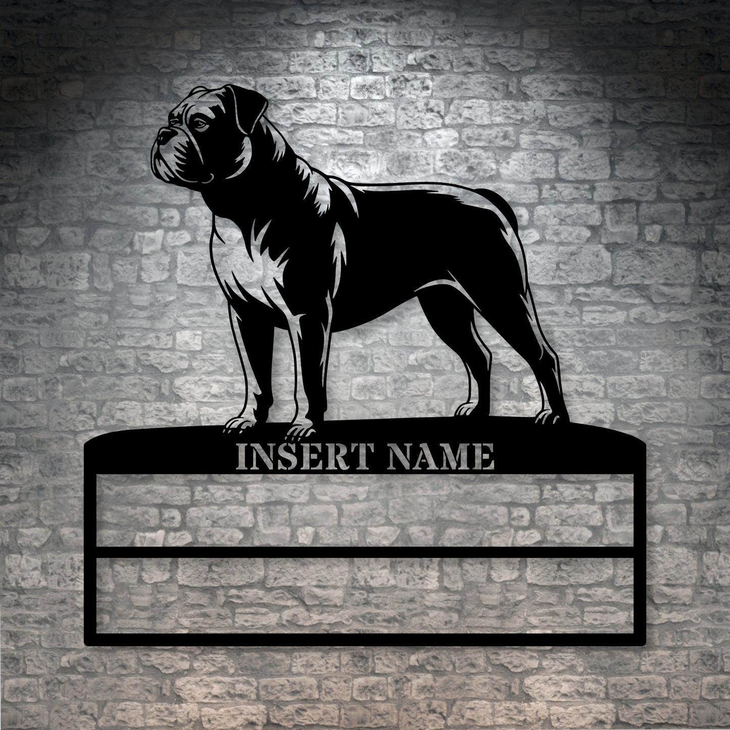 Personalized American Bulldog Rosette Metal Sign Champion Display