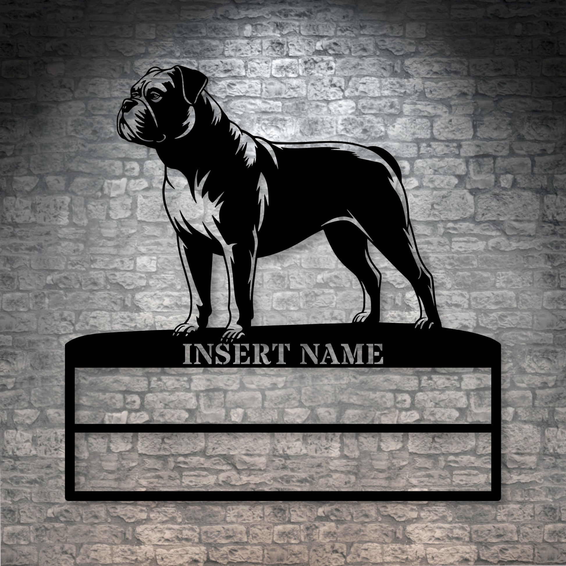 Personalized American Bulldog Rosette Metal Sign Champion Display