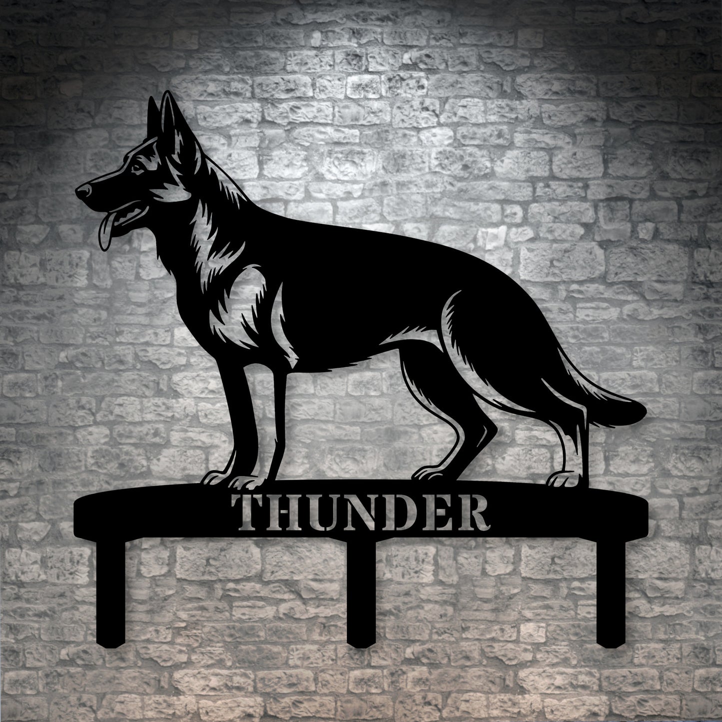 Personalized German Shepherd Garden Metal Sign With Stakes. Custom Dog Name Gift