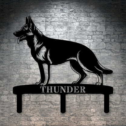 Personalized German Shepherd Garden Metal Sign With Stakes. Custom Dog Name Gift