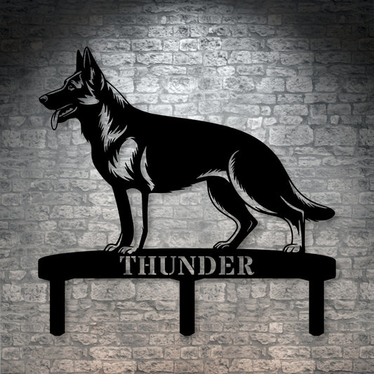 Personalized German Shepherd Garden Metal Sign With Stakes. Custom Dog Name Gift