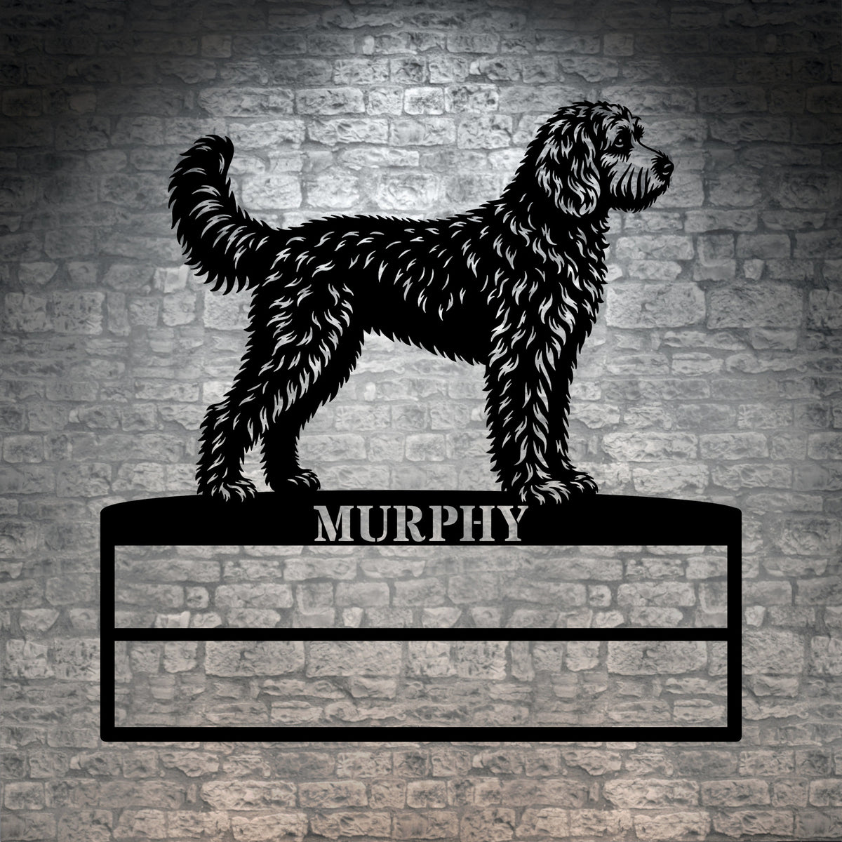 Personalized Doodle Rosette Metal Sign. Dog Champion Name Ribbon Display