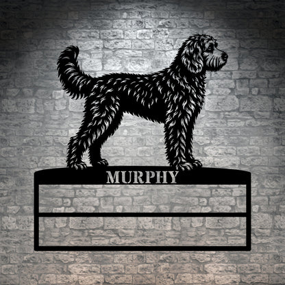 Personalized Doodle Rosette Metal Sign. Dog Champion Name Ribbon Display