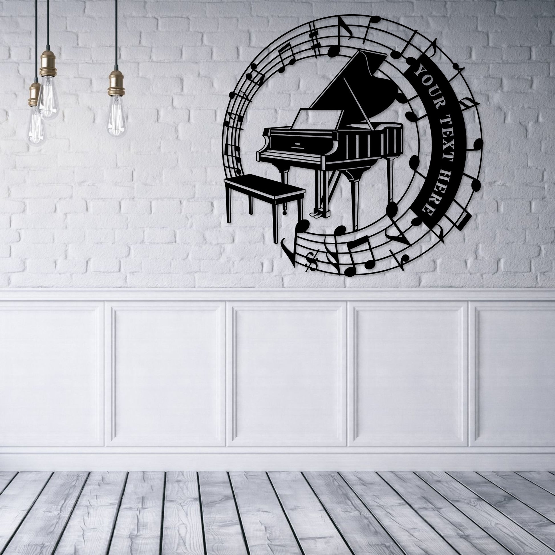 Personalized Piano In Notes Name Metal Sign. Custom Pianist Sign. Music Lover Wall Decor. Musician Entertainer Gift. Music Room Wall Hanging