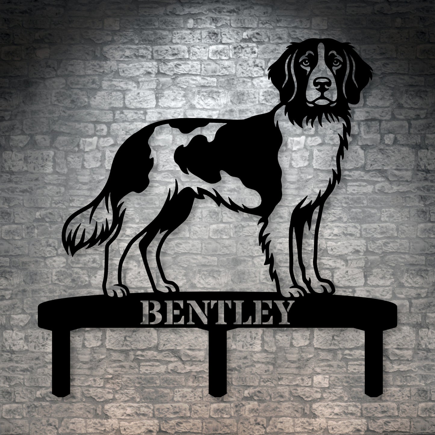 Personalized Small Munsterlander Garden Metal Sign With Stakes. Custom Dog Lover Name Gift