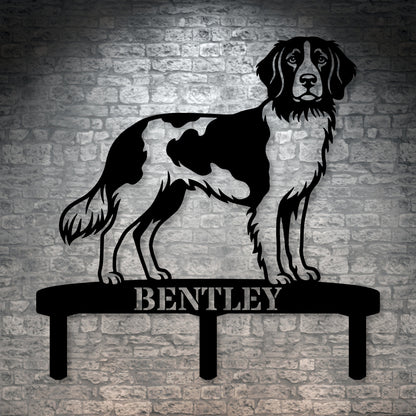 Personalized Small Munsterlander Garden Metal Sign With Stakes. Custom Dog Lover Name Gift