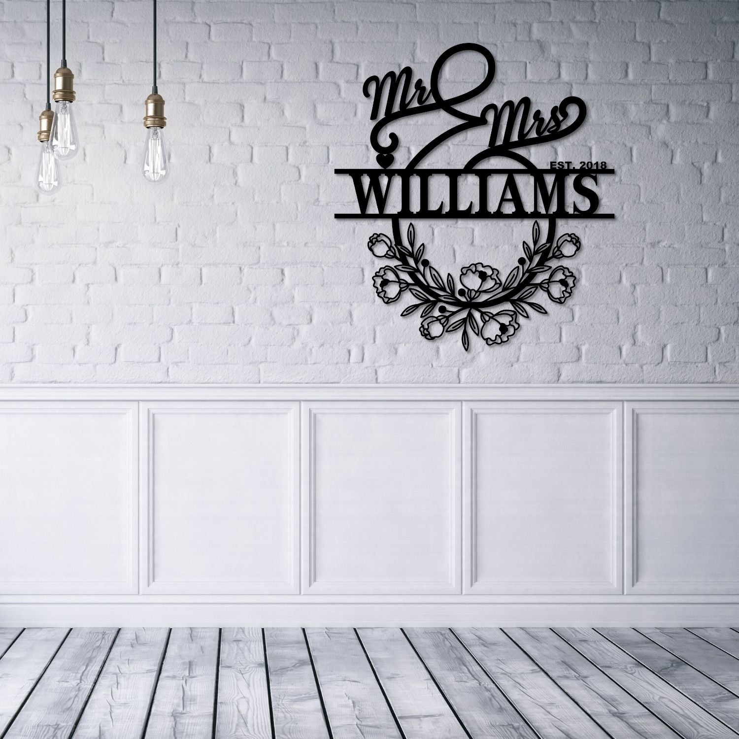 Personalized Mr And Mrs Metal Sign. Customizable Family Name Wall Decor Gift. Wedding Wall Haning. Anniversary Gift. Custom Establish Sign