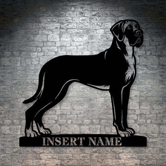 Bullmastiff Name Metal Sign. Custom Dog Owner Wall Decor Gift