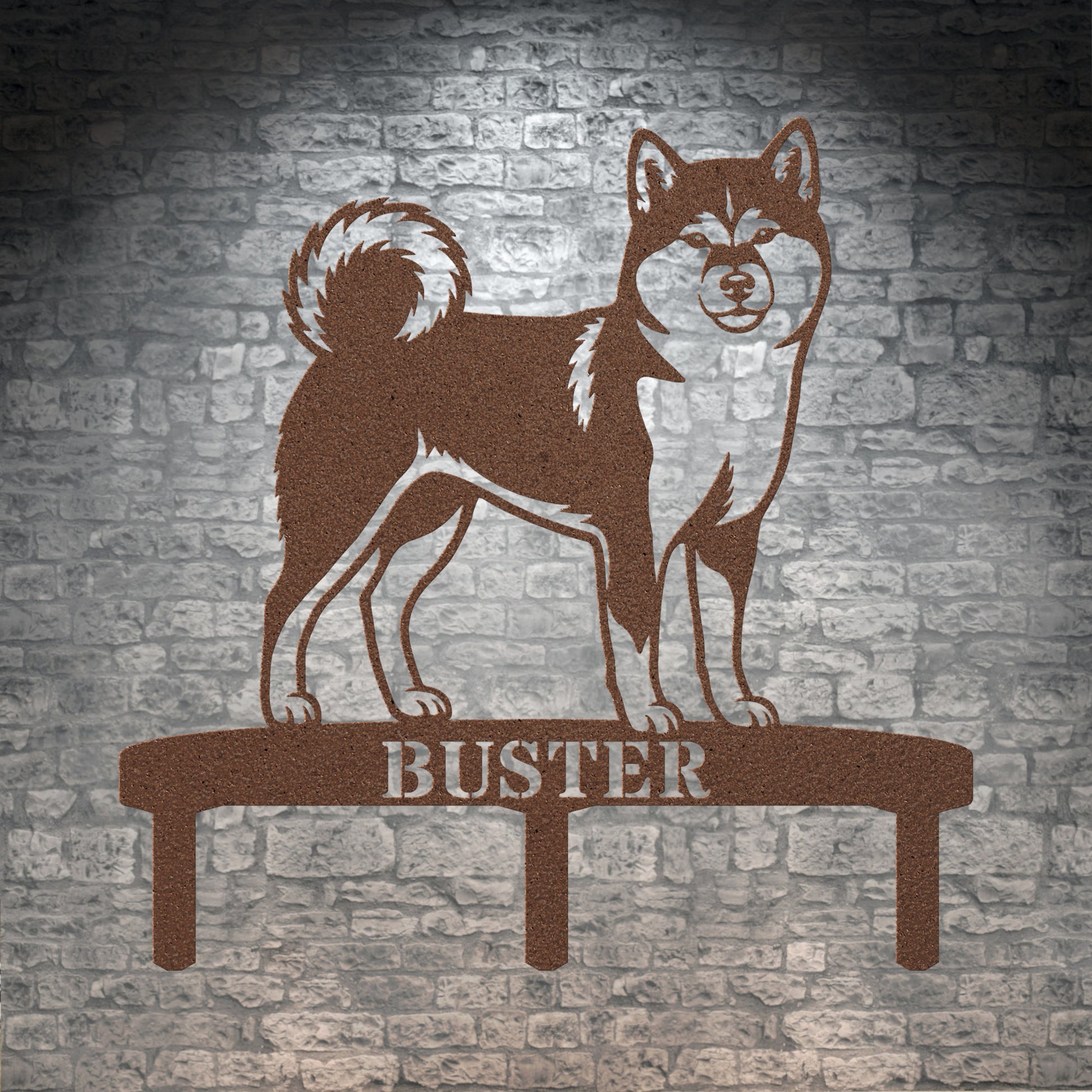 Personalized Shiba Inu Garden Metal Sign With Stakes. Custom Dog Plaque Name Gift