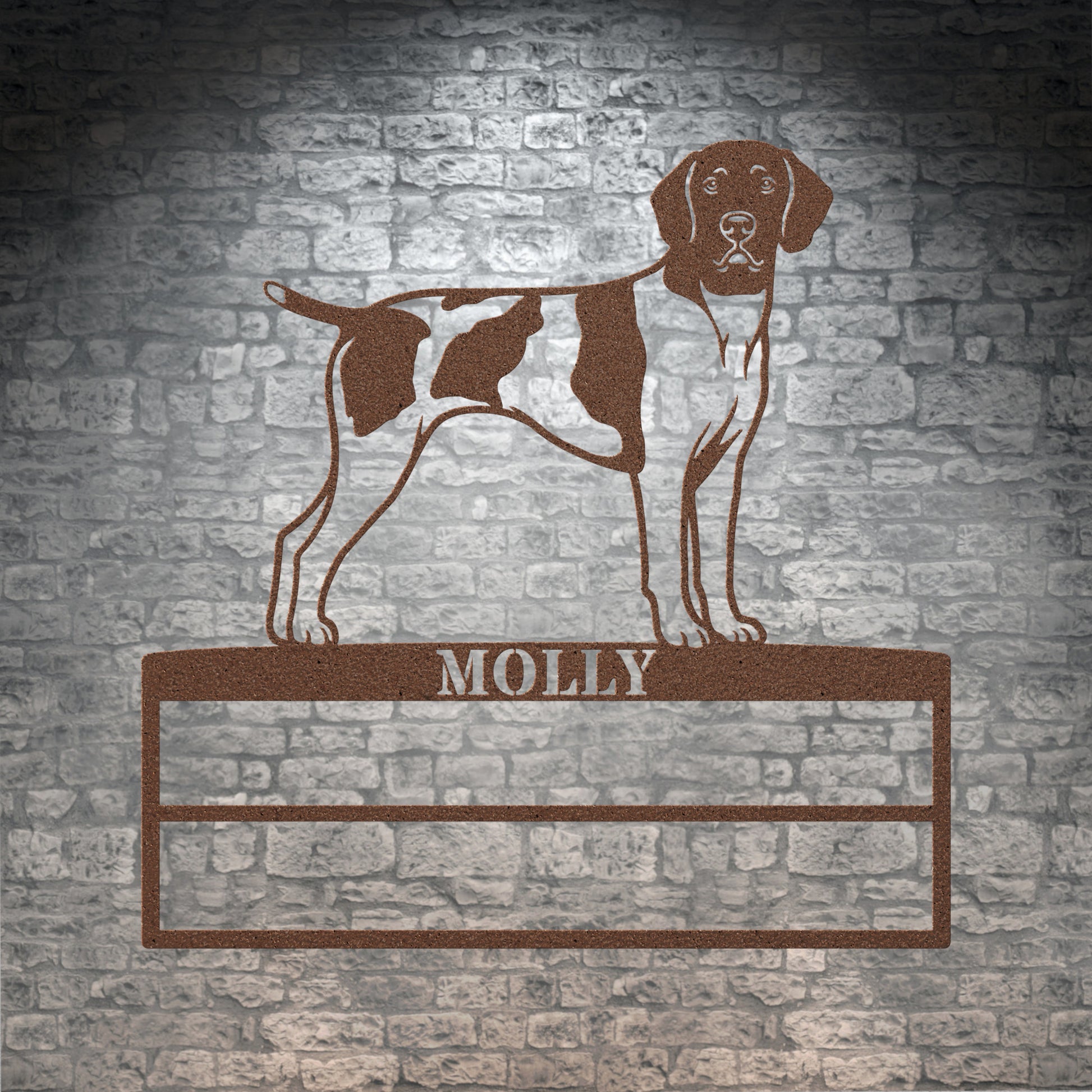 Personalized German Shorthaired Pointer Rosette Name Metal Sign. Custom Dog Champion Ribbon Display