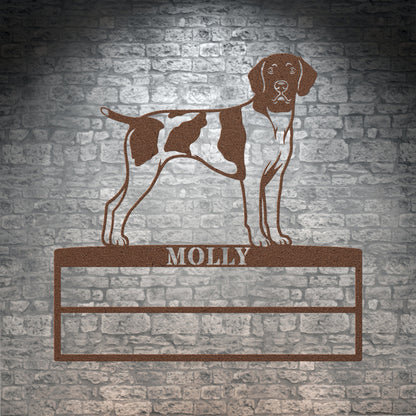 Personalized German Shorthaired Pointer Rosette Name Metal Sign. Custom Dog Champion Ribbon Display