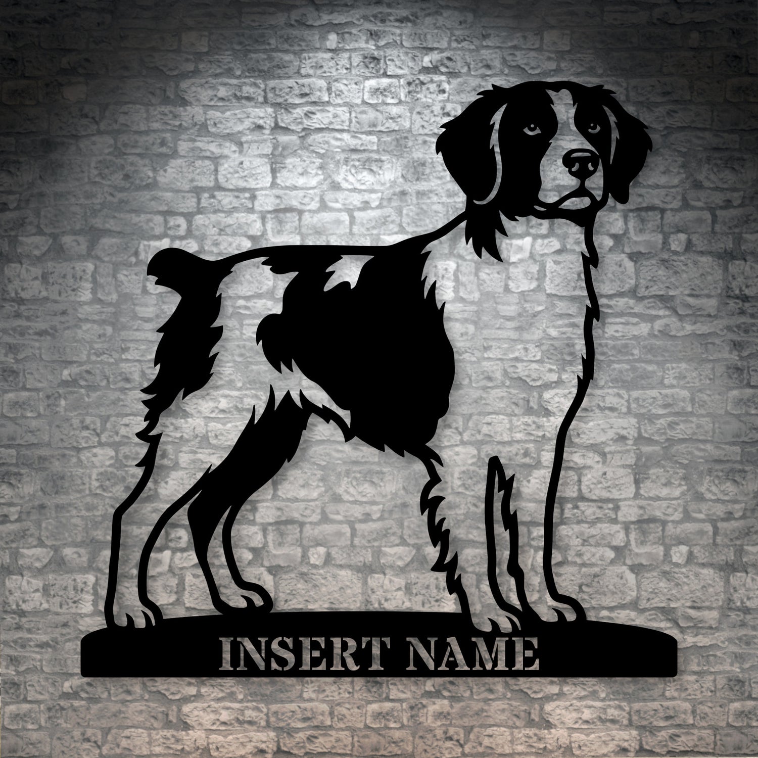 Personalized Brittany Dog Metal Sign. Custom Dog Owner Wall Decor Gift
