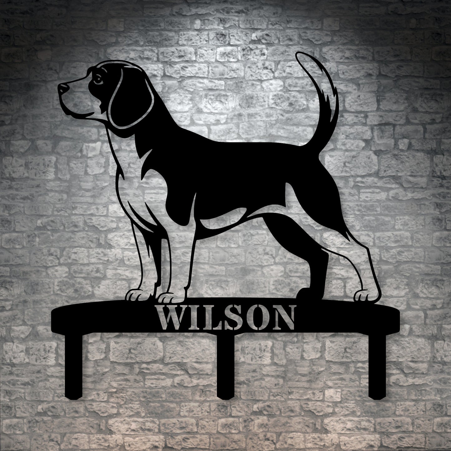 Personalized Beagle Garden Metal Sign With Stakes. Custom Dog Lover Name Gift