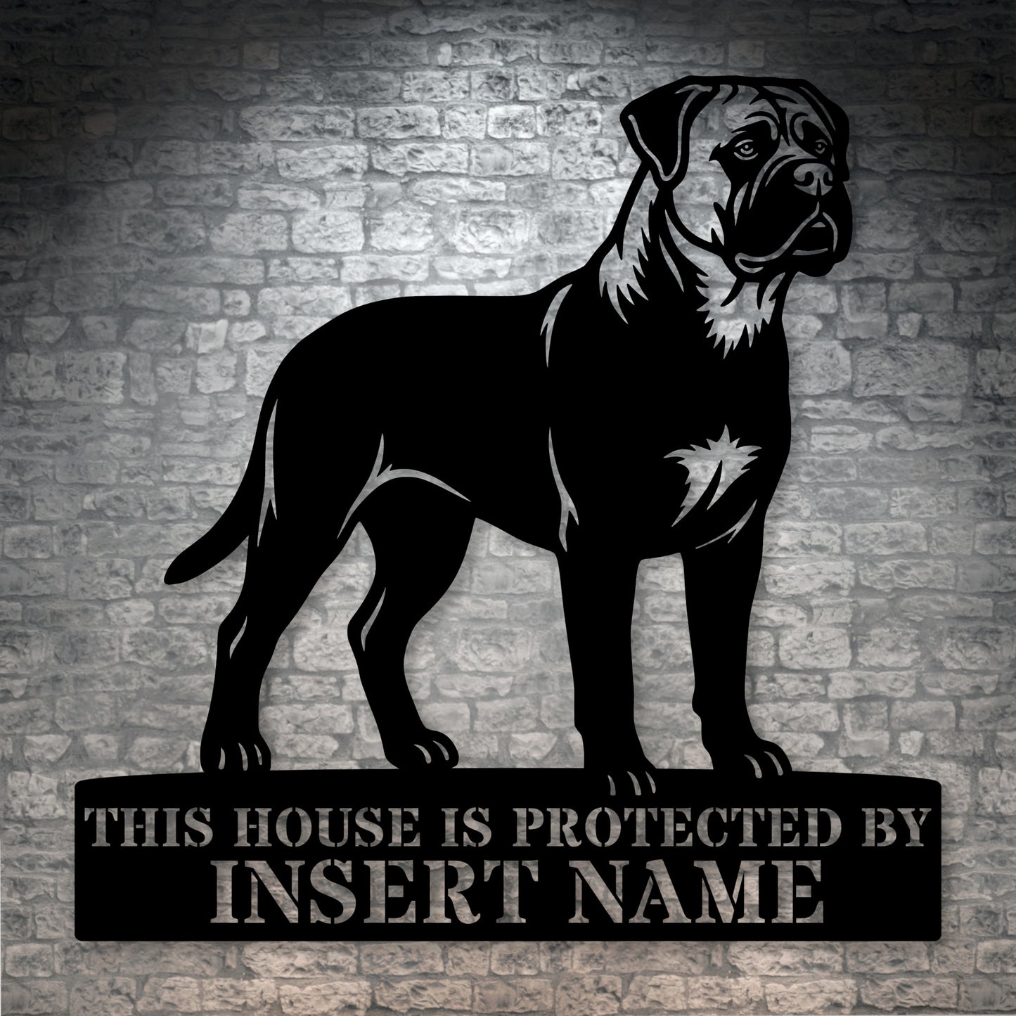 Bullmastiff Guard Dog Name Metal Sign. Custom Dog  Wall Decor