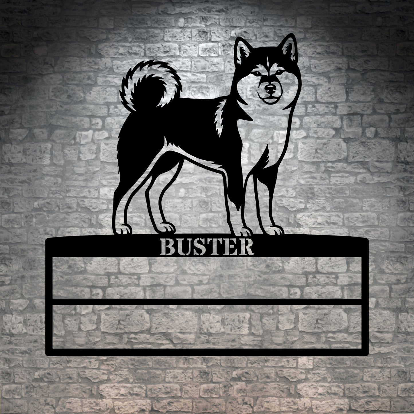 Personalized Shiba Inu Rosette Name Metal Sign. Custom Dog Champion Ribbon Display