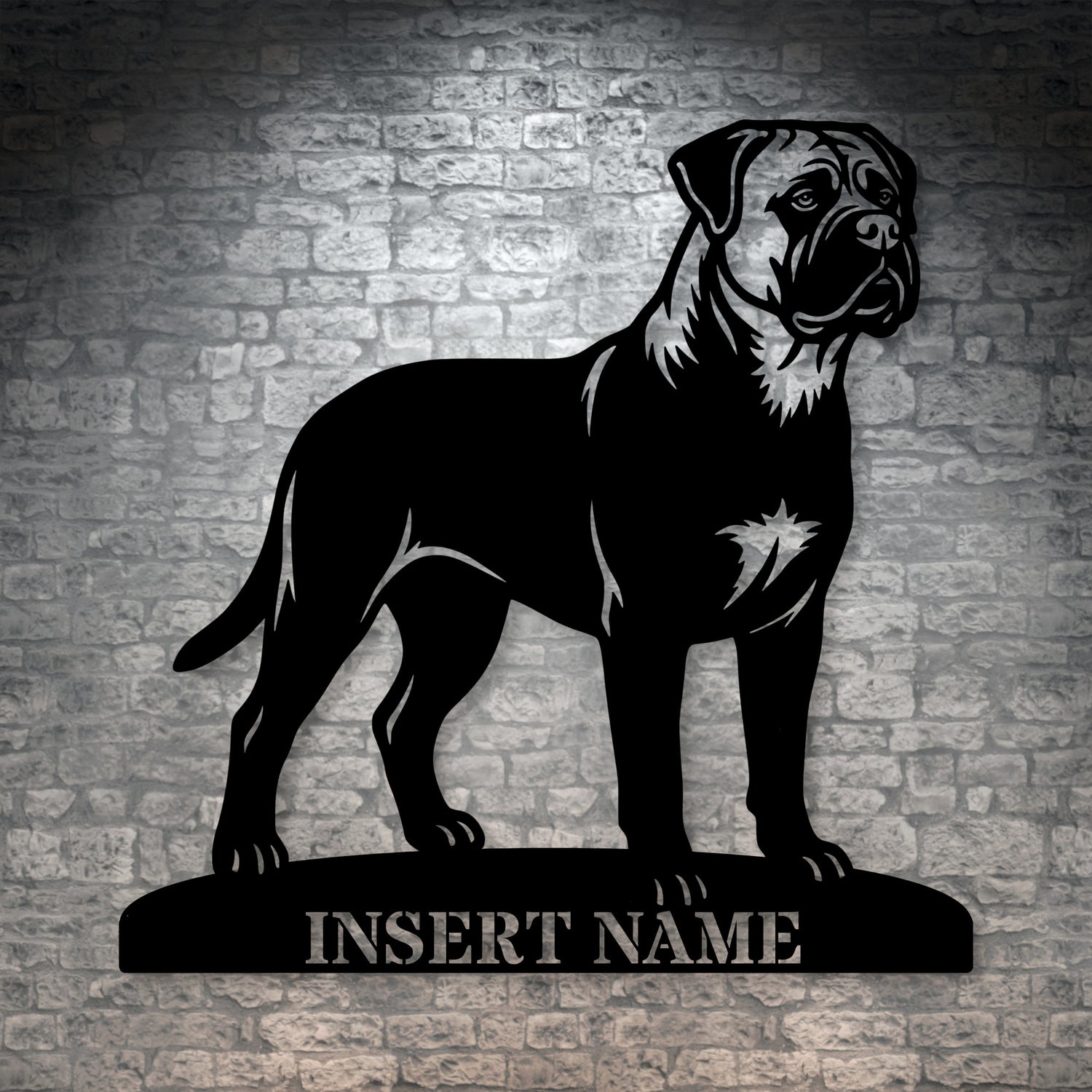 Personalized Bullmastiff Dog Name Metal Sign. Custom Dog Owner Wall Decor Gift