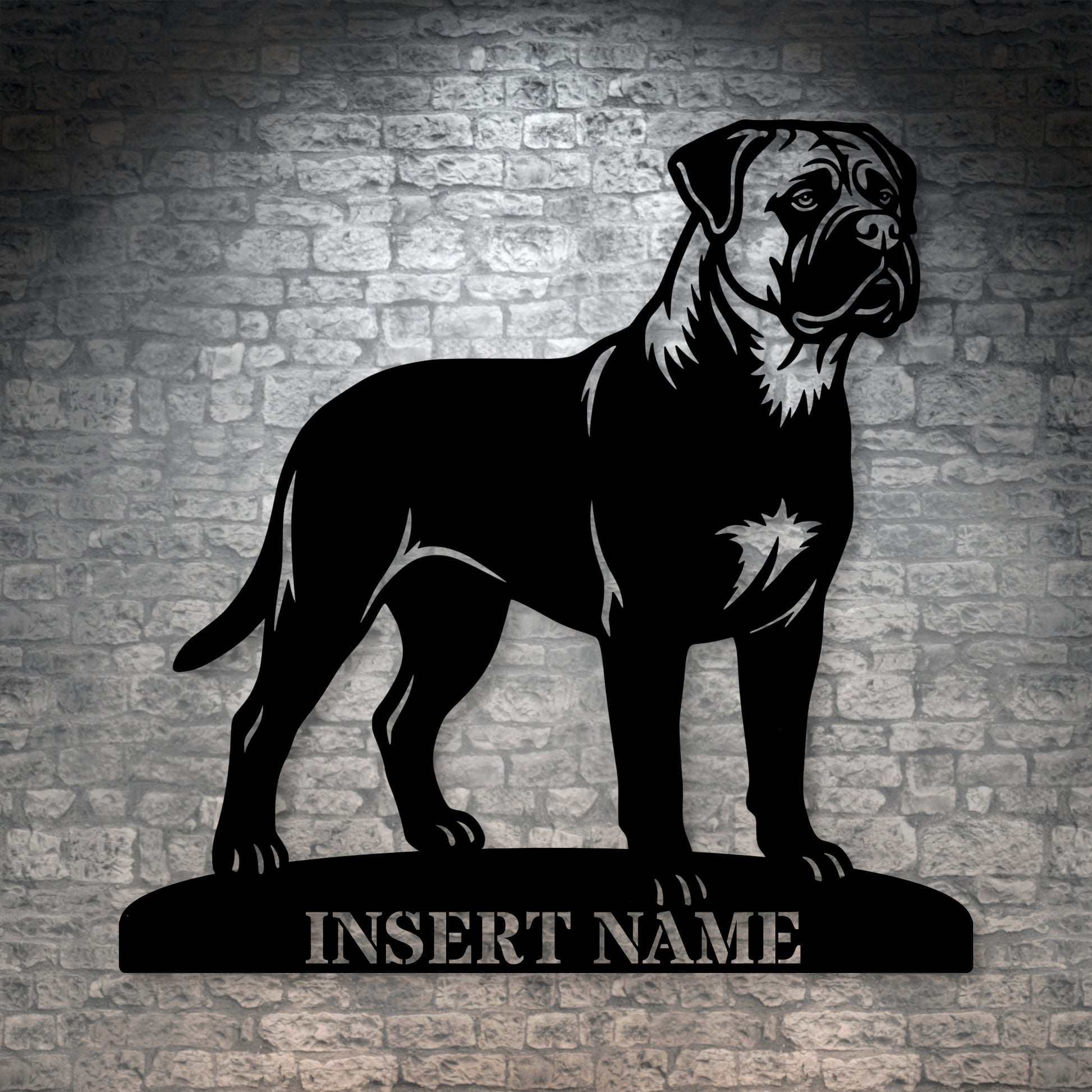 Personalized Bullmastiff Dog Name Metal Sign. Custom Dog Owner Wall Decor Gift