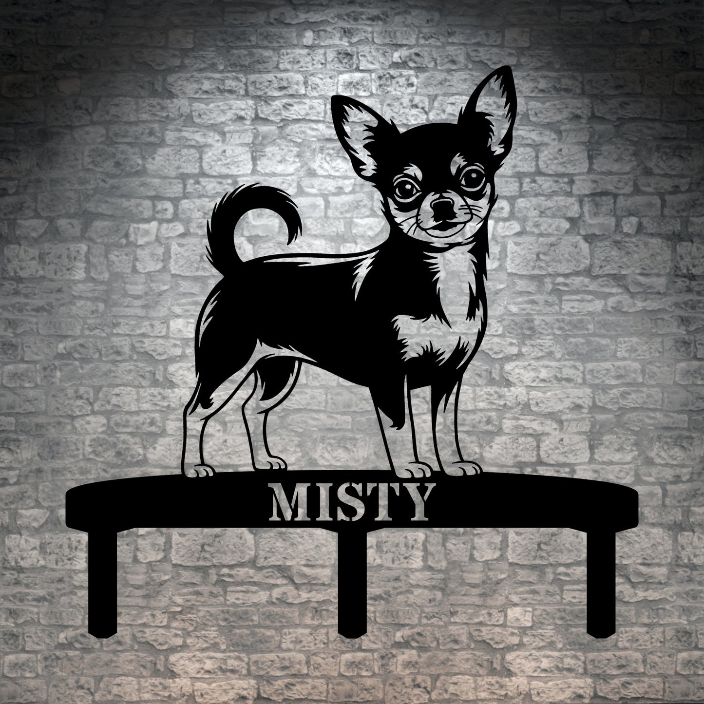 Personalized Chihuahua Garden Metal Sign With Stakes. Custom Dog Lover Name Gift