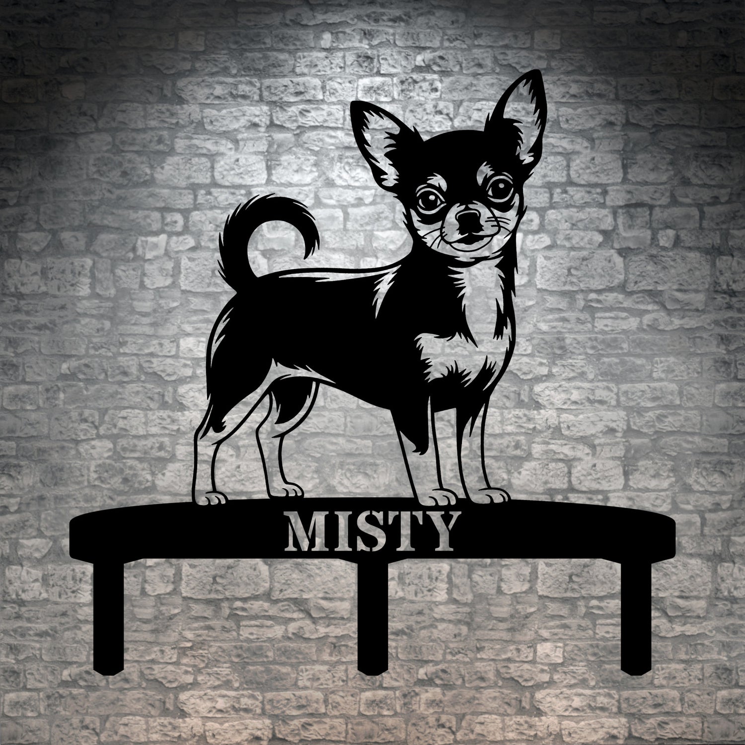 Personalized Chihuahua Garden Metal Sign With Stakes. Custom Dog Lover Name Gift