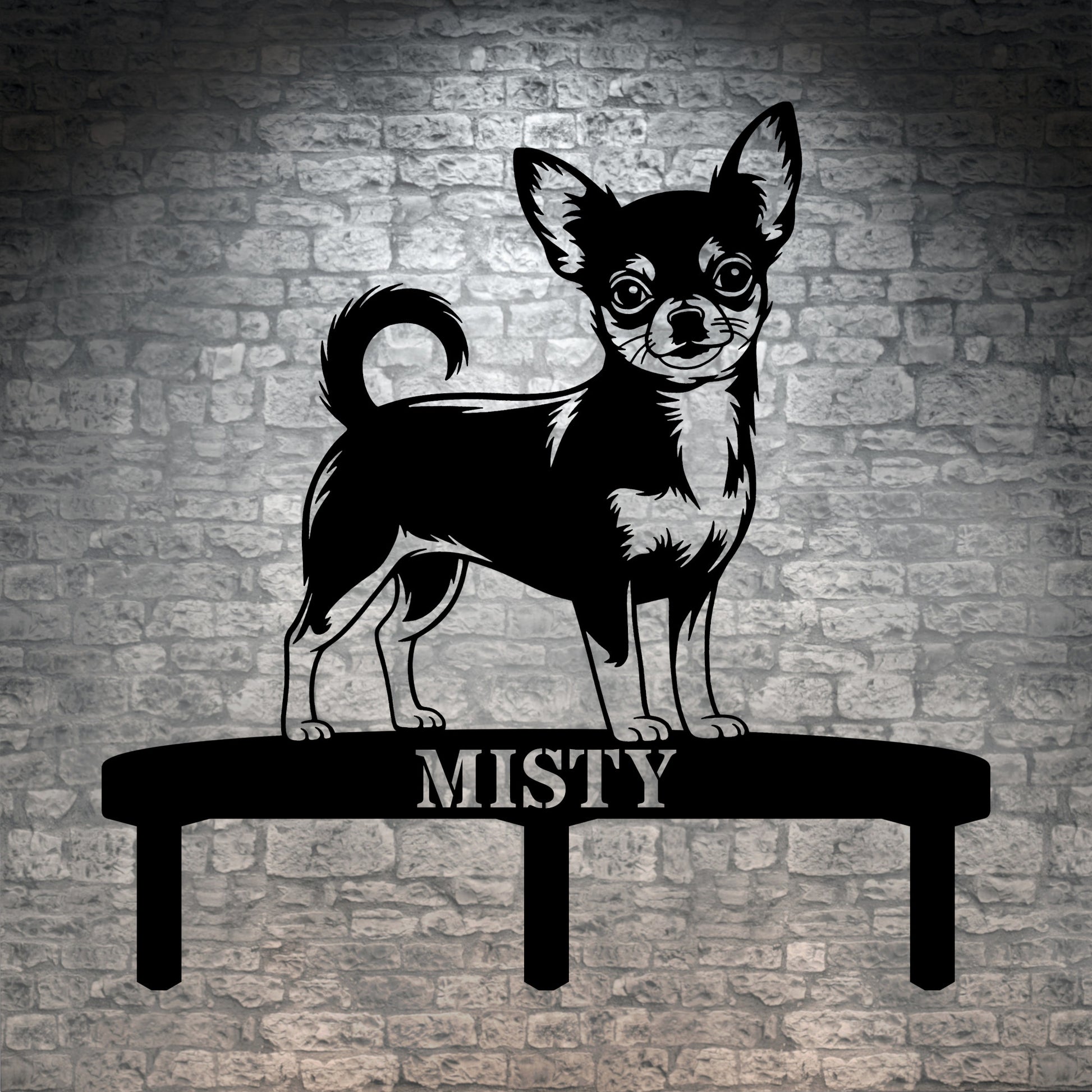 Personalized Chihuahua Garden Metal Sign With Stakes. Custom Dog Lover Name Gift