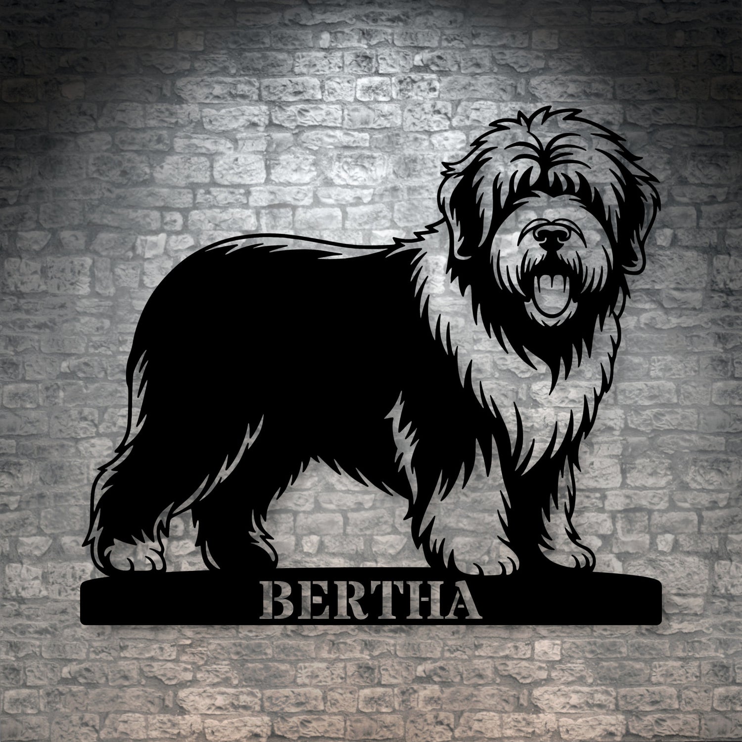 Personalized Old English Sheepdog Metal Sign. Custom Dog Owner Wall Decor Gift