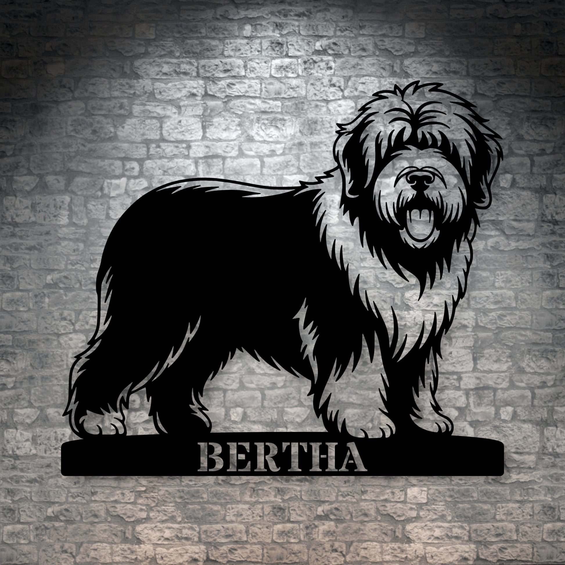 Personalized Old English Sheepdog Metal Sign. Custom Dog Owner Wall Decor Gift