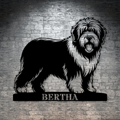 Personalized Old English Sheepdog Metal Sign. Custom Dog Owner Wall Decor Gift