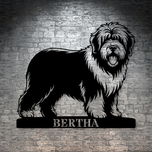 Personalized Old English Sheepdog Metal Sign. Custom Dog Owner Wall Decor Gift