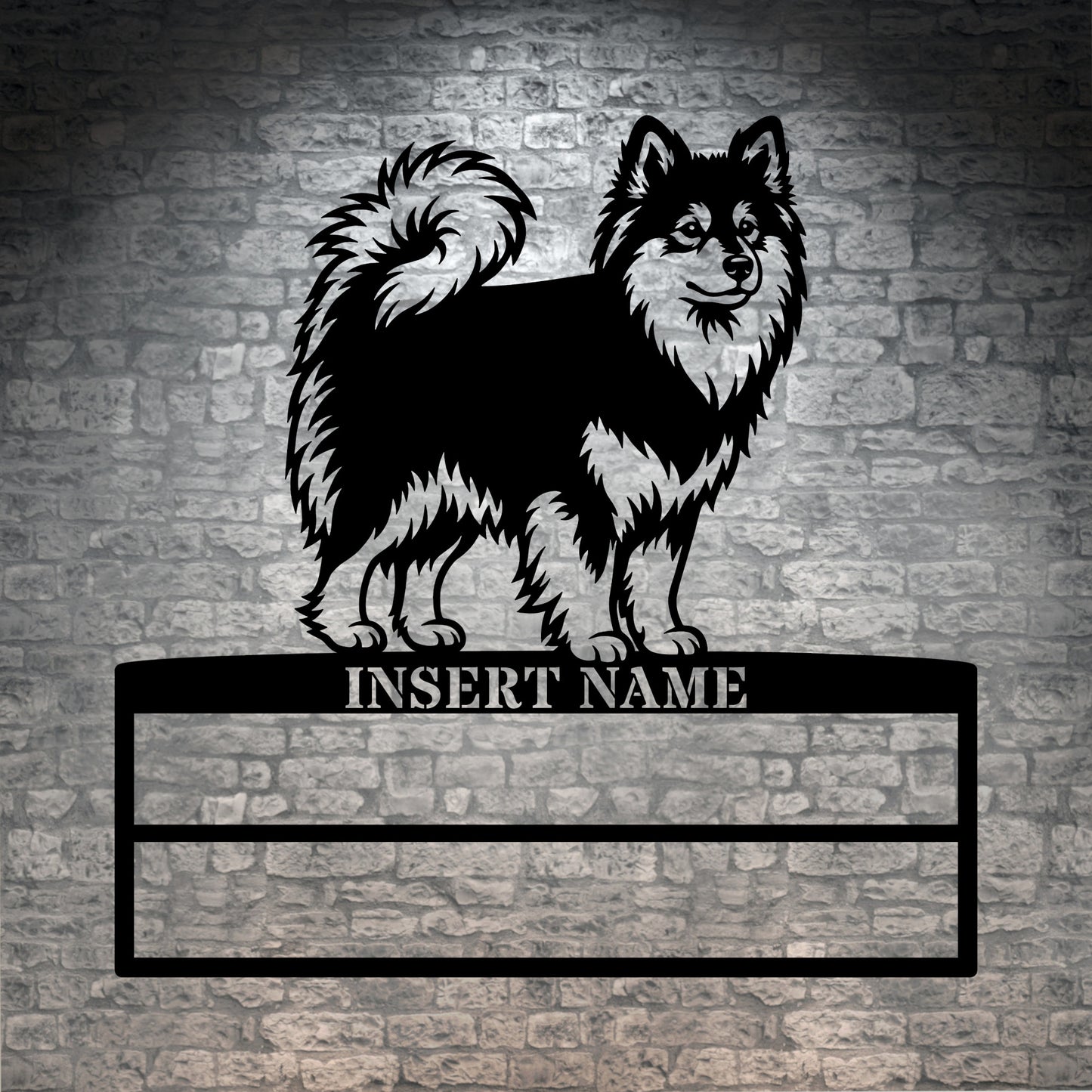 Personalized Finnish Lapphund Rosette Metal Sign. Custom Dog Name Champion Display