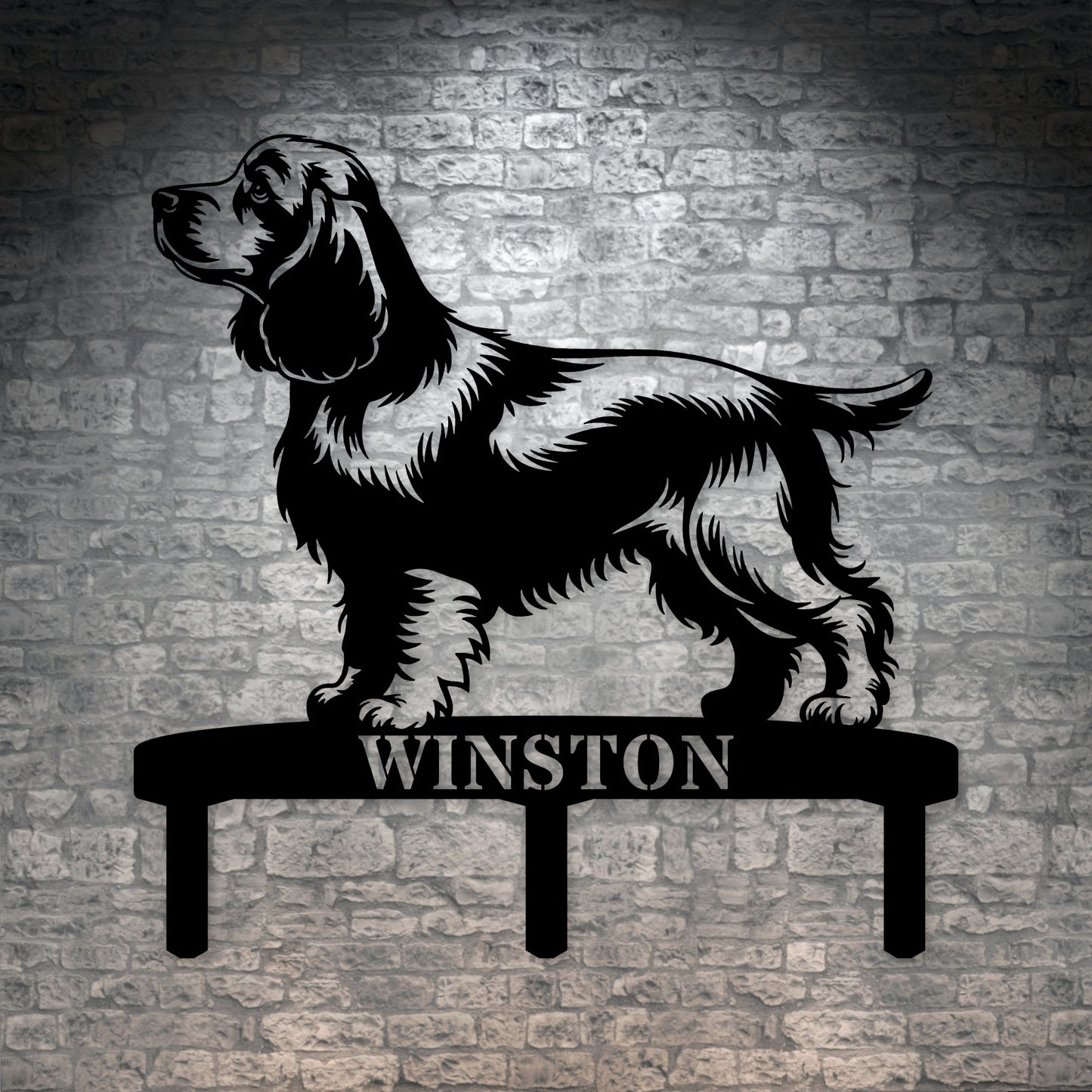 Personalized Cocker Spaniel Garden Metal Sign With Stakes. Custom Dog Lover Name Gift