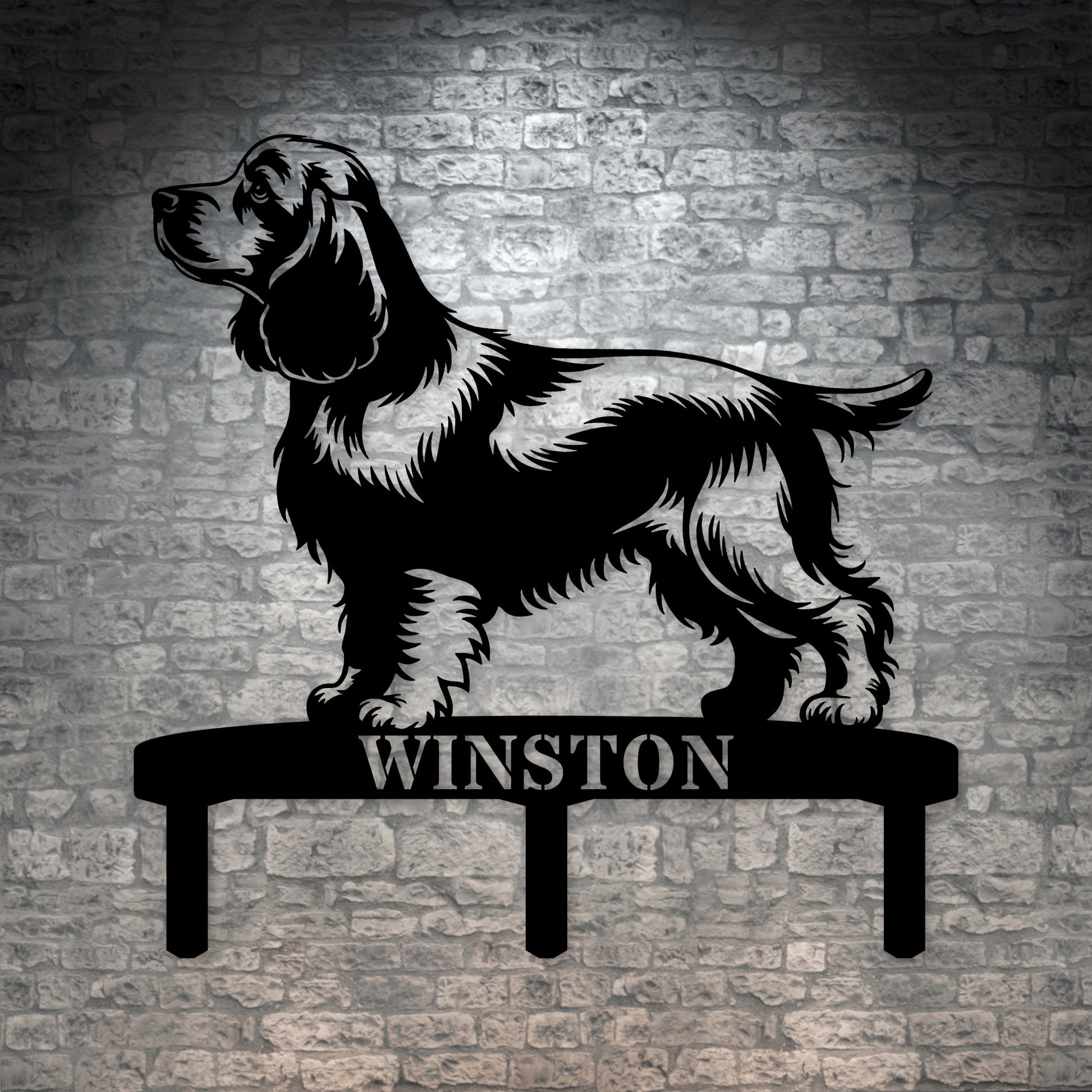 Personalized Cocker Spaniel Garden Metal Sign With Stakes. Custom Dog Lover Name Gift