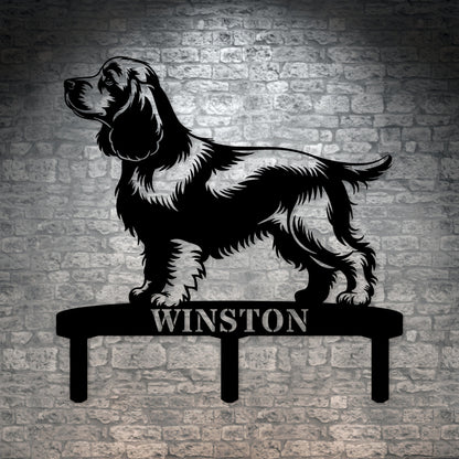 Personalized Cocker Spaniel Garden Metal Sign With Stakes. Custom Dog Lover Name Gift