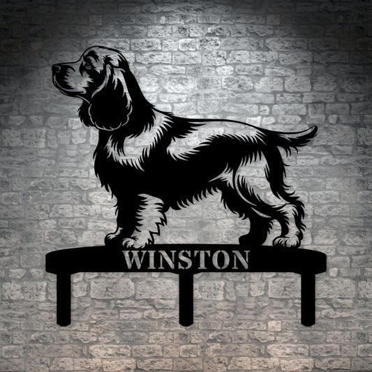 Personalized Cocker Spaniel Garden Metal Sign With Stakes. Custom Dog Lover Name Gift
