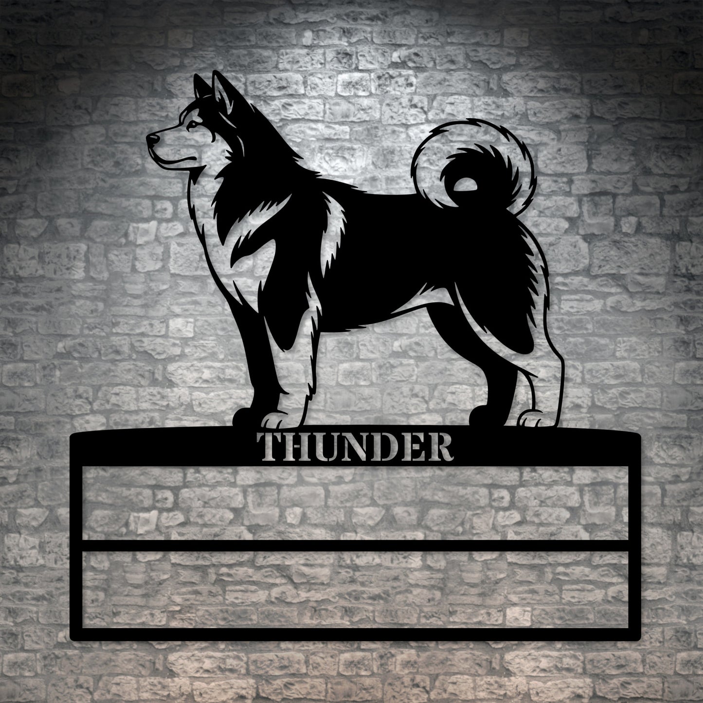 Personalized Alaskan Malamute Rosette Metal Sign Champion Display