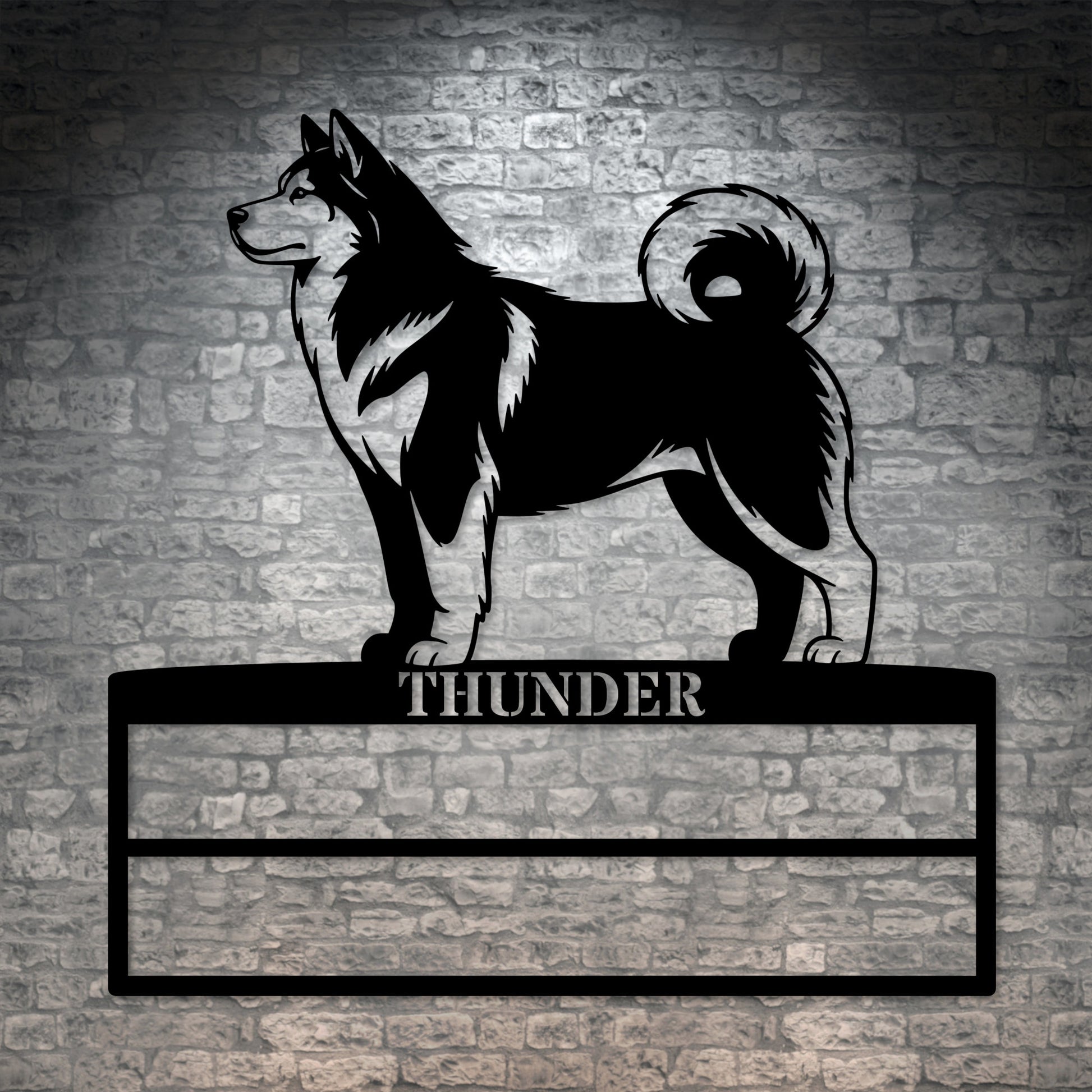 Personalized Alaskan Malamute Rosette Metal Sign Champion Display