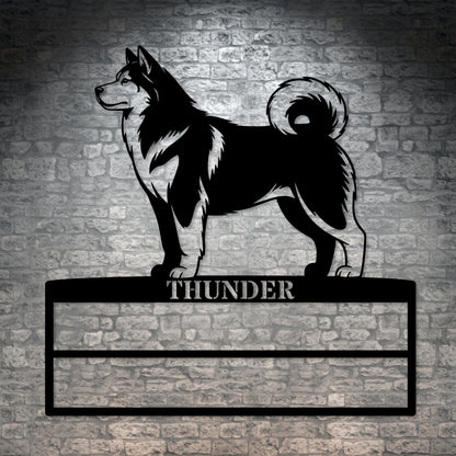 Personalized Alaskan Malamute Rosette Metal Sign Champion Display