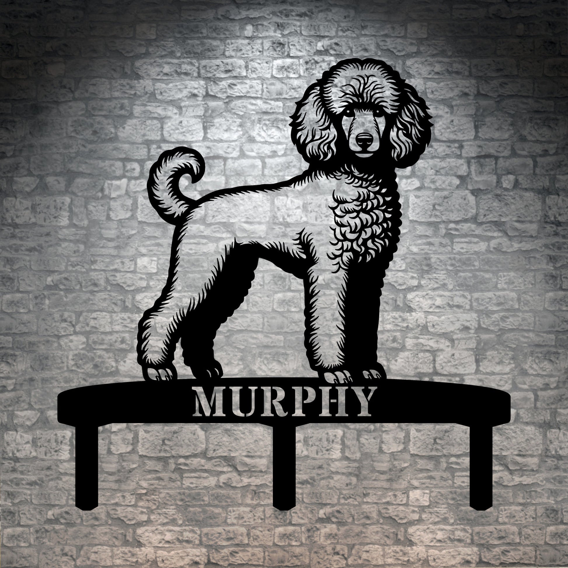 Personalized Poodle Garden Metal Sign With Stakes. Custom Dog Plaque Name Gift