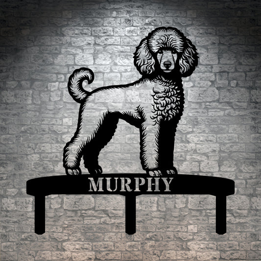 Personalized Poodle Garden Metal Sign With Stakes. Custom Dog Plaque Name Gift