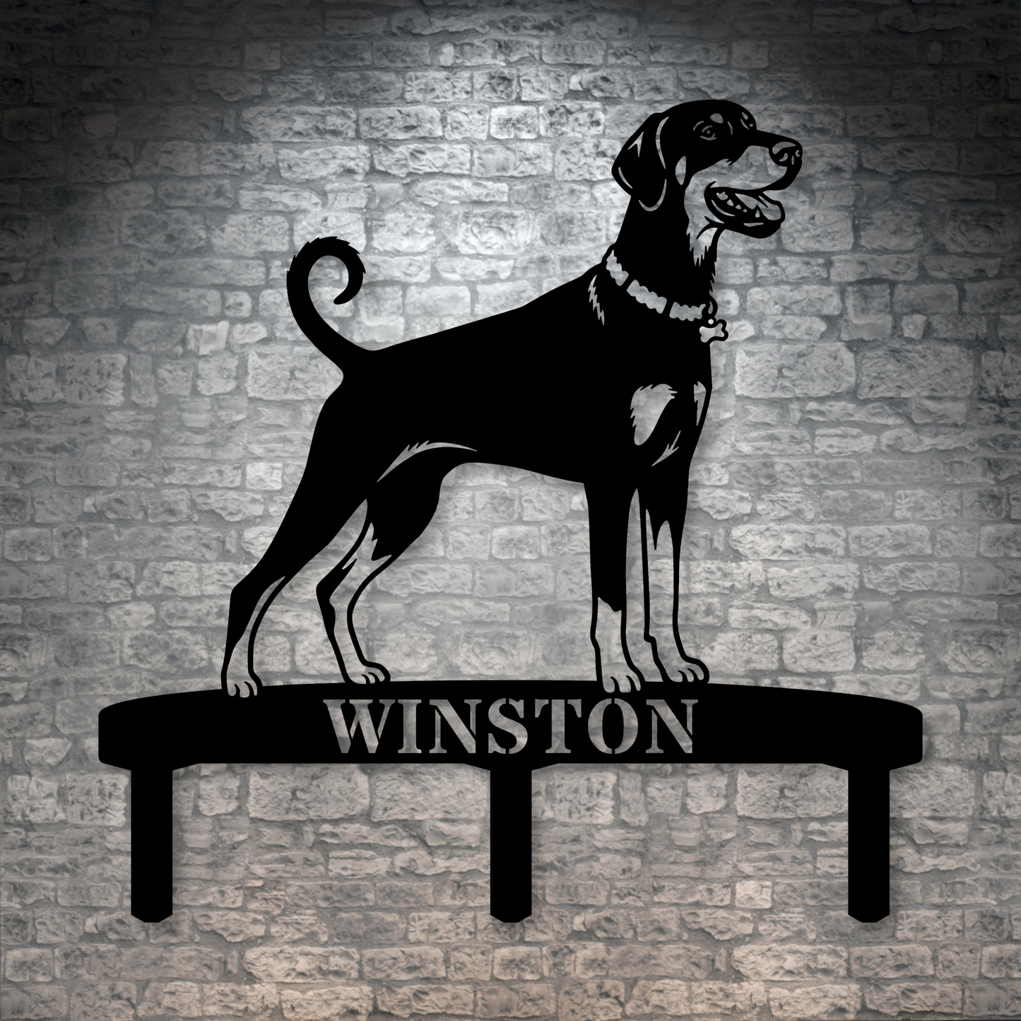 Personalized Dobermann Garden Metal Sign With Stakes. Custom Dog Lover Name Gift