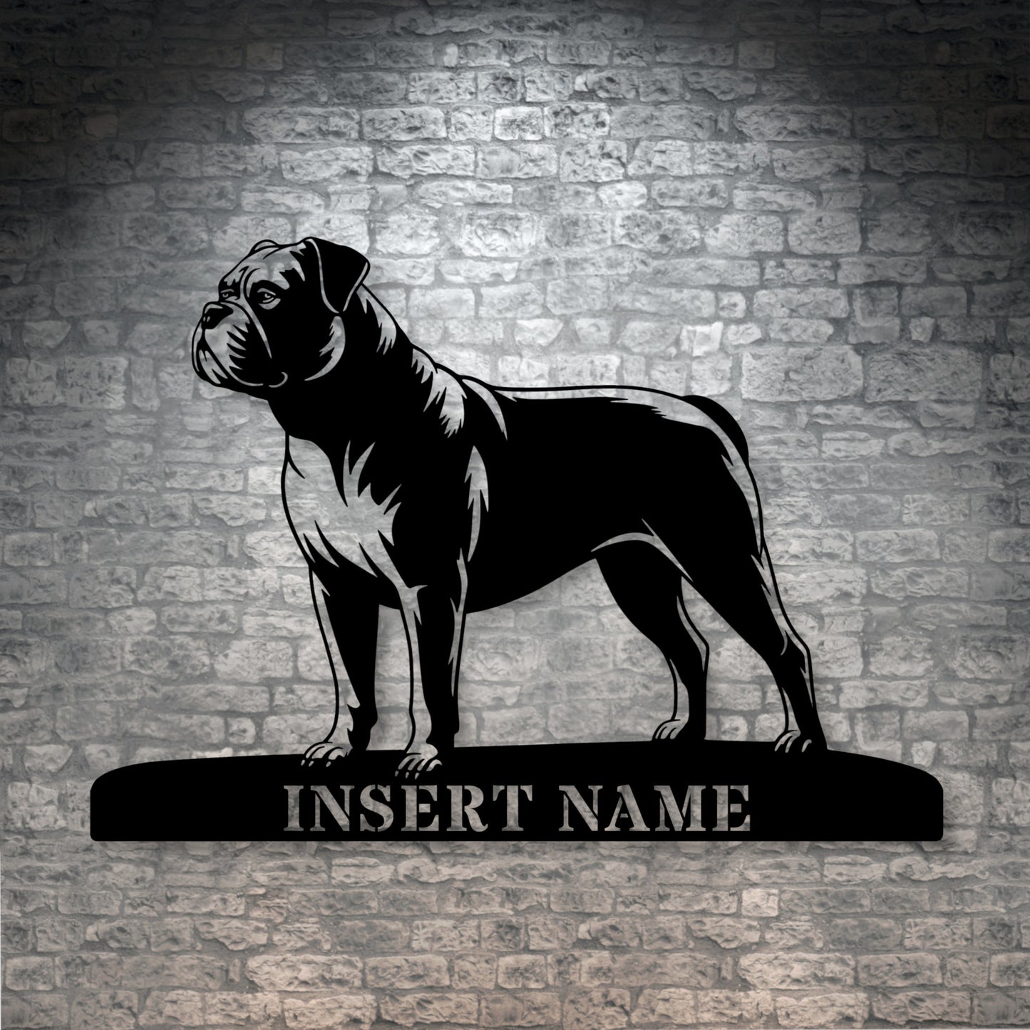 Personalized American Bulldog Metal Sign. Custom Dog Owner Wall Decor Gift