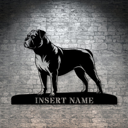 Personalized American Bulldog Metal Sign. Custom Dog Owner Wall Decor Gift