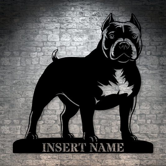 Personalized American Bully Name Metal Sign. Custom Dog Owner Wall Decor Gift