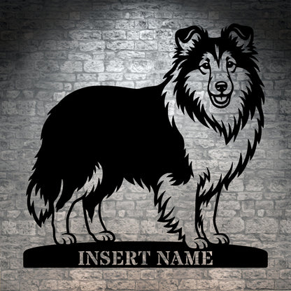 Personalized Shetland Sheepdog Name Metal Sign. Custom Dog Owner Wall Decor Gift