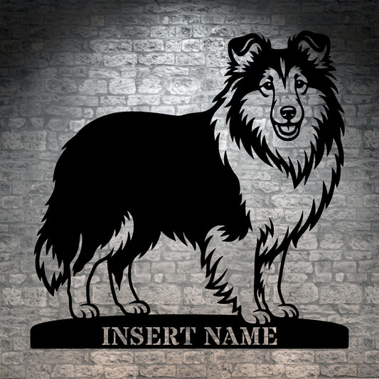 Personalized Shetland Sheepdog Name Metal Sign. Custom Dog Owner Wall Decor Gift