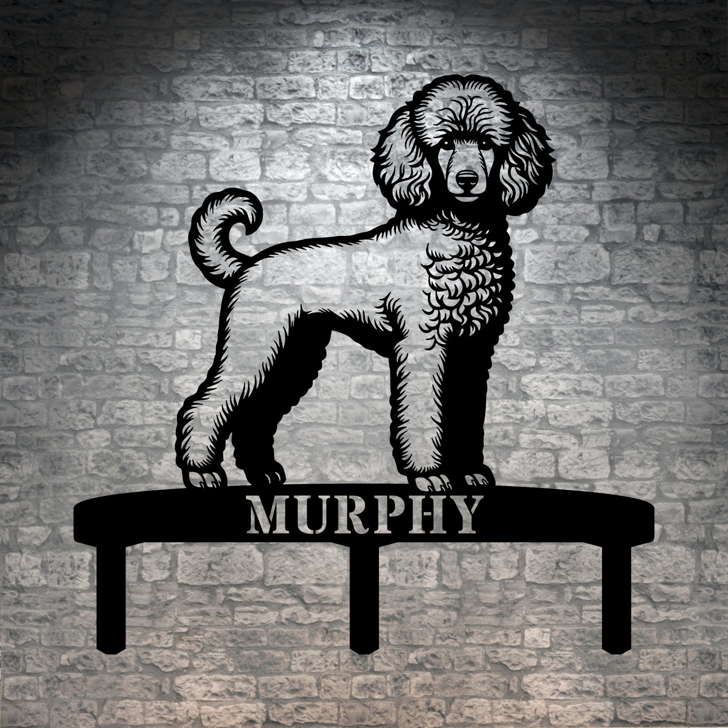 Personalized Poodle Dog Rosette Metal Sign. Custom Champion Ribbon Display