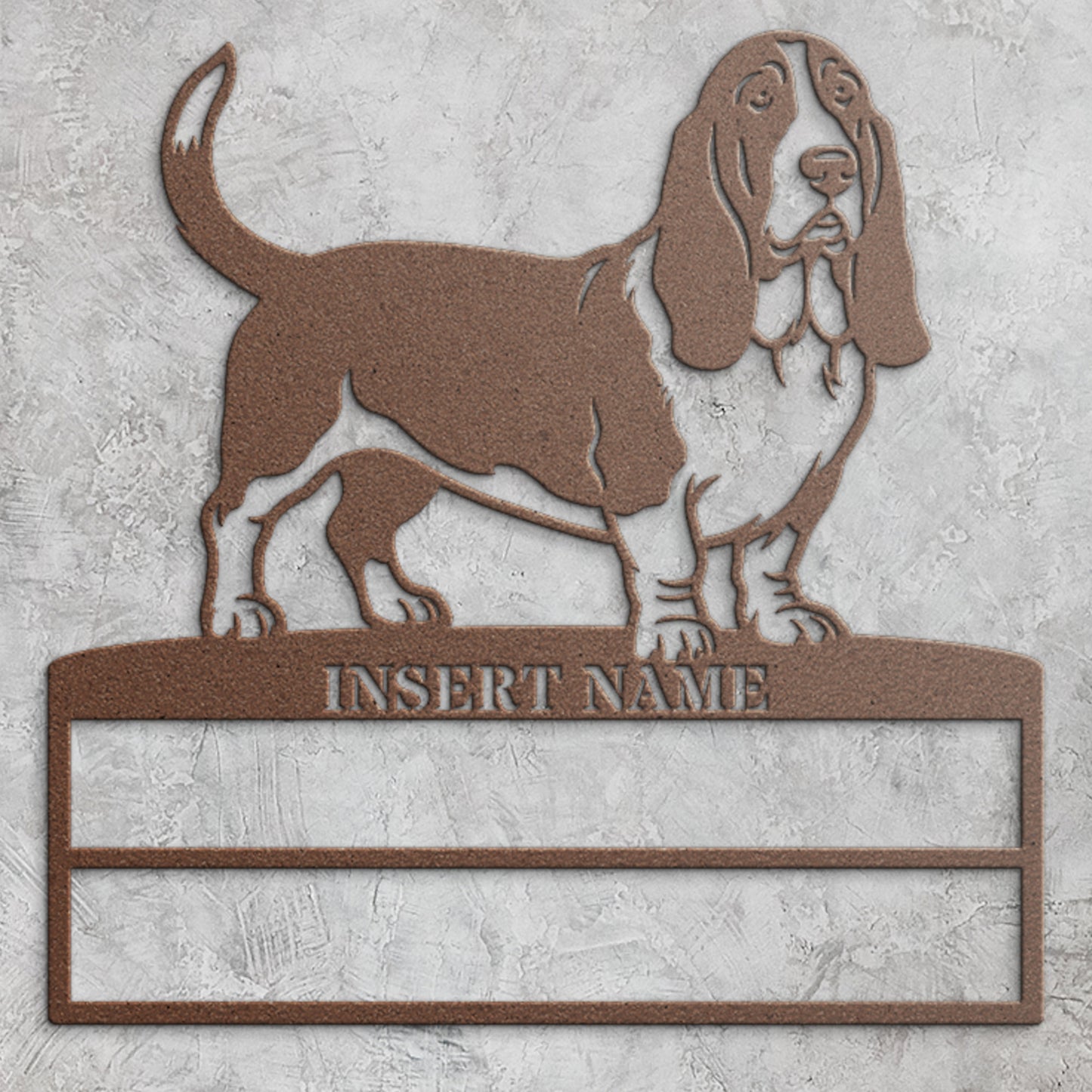 Personalized Basset Hound Rosette Name Metal Sign. Custom Dog Champion Display